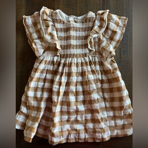 Zara Brown and White Checkered Dress 12-18